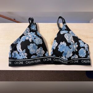 Calvin Klein Black Bralette with Blue Accents